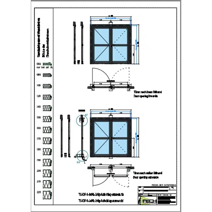 Fech-Jet-System® doors for sandwichpanels (for all doors) autocad