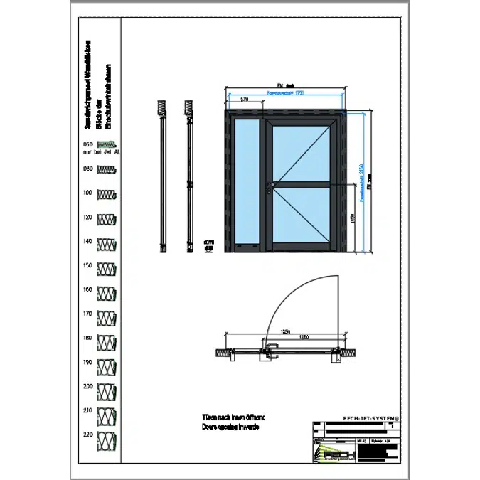 Fech-Jet-System® doors for sandwichpanels (for all doors) autocad