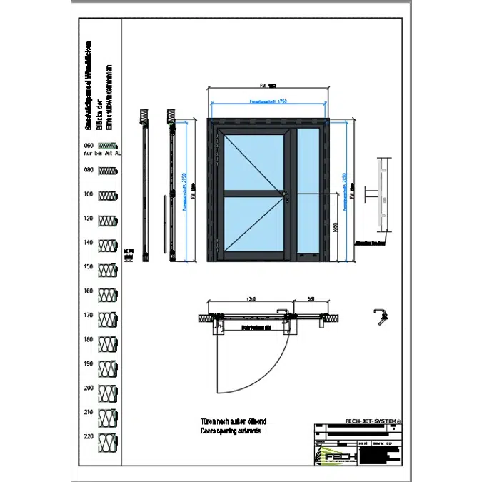Fech-Jet-System® doors for sandwichpanels (for all doors) autocad