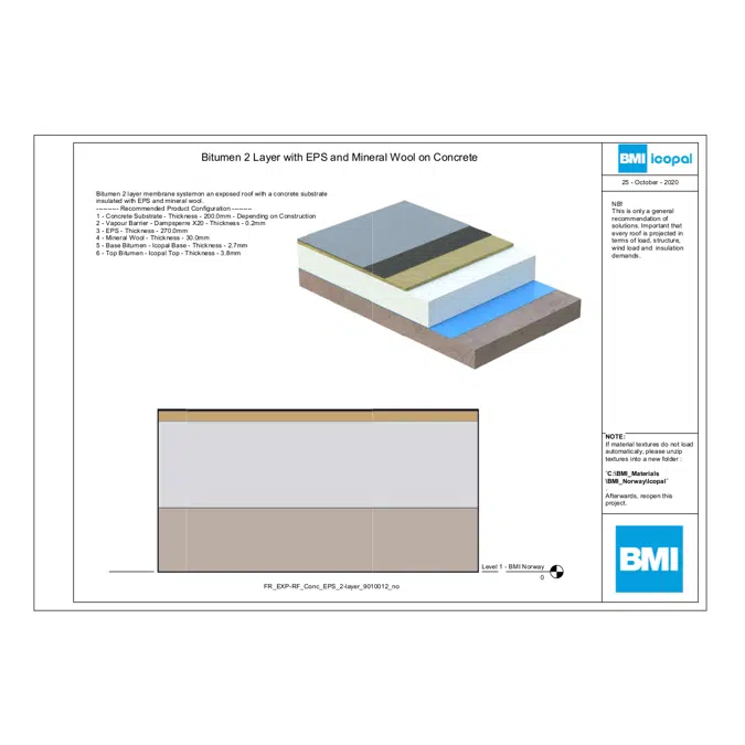 Bitumen 2 Layer with EPS and Mineral Wool on Concrete