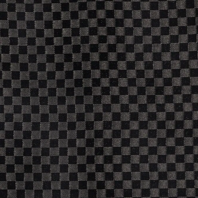 Fabric with useing silver fibre design [ SILVER BLOCK CK-BLACK ]