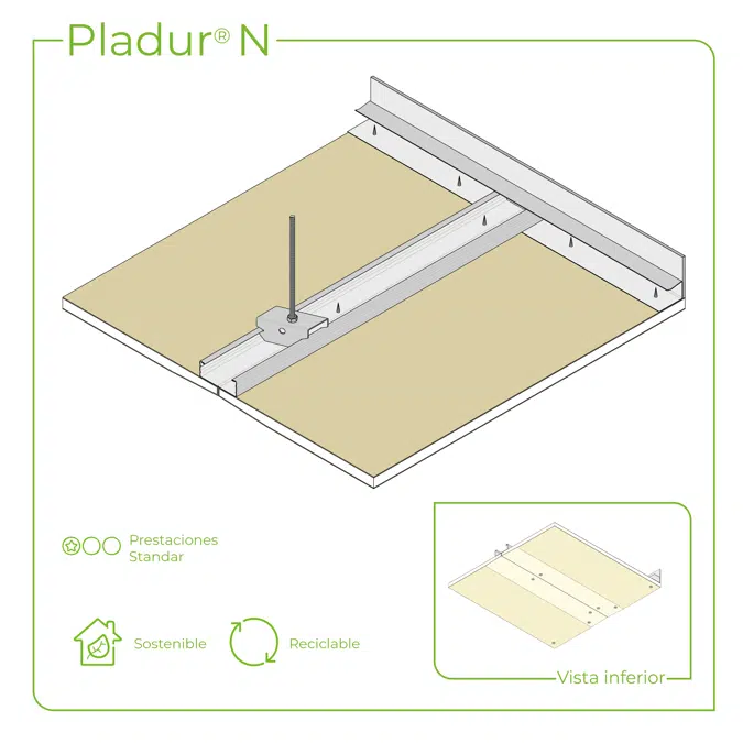 4.2.1 CEILINGS - T-45 profiles single frame suspended