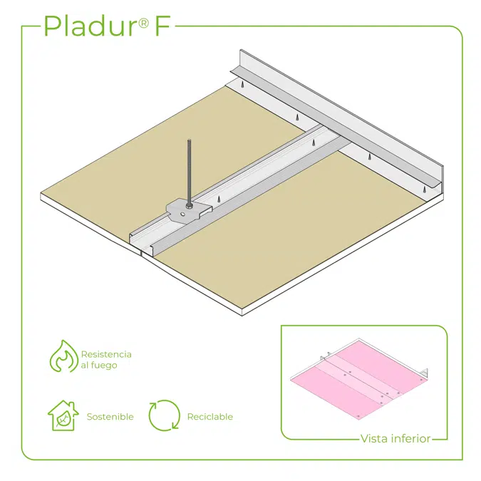 4.2.1 CEILINGS - T-45 profiles single frame suspended