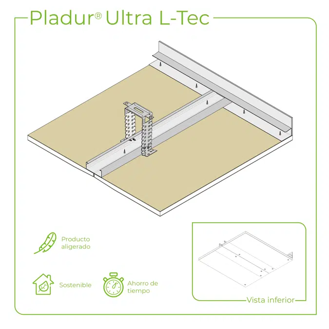 4.2.2 TECHOS - Suspendido estructura simple T-45 + PL (pieza polivalente)