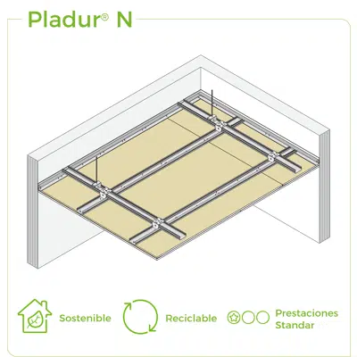 bilde for 4.4.2 CEILINGS - T-60 (D) profiles twin frame suspended
