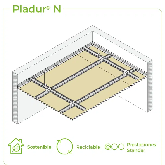 4.4.2 CEILINGS - T-60 (D) profiles twin frame suspended