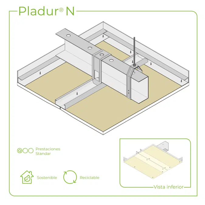 4.4.4 CEILINGS - GL + T-45 profiles twin frame suspended