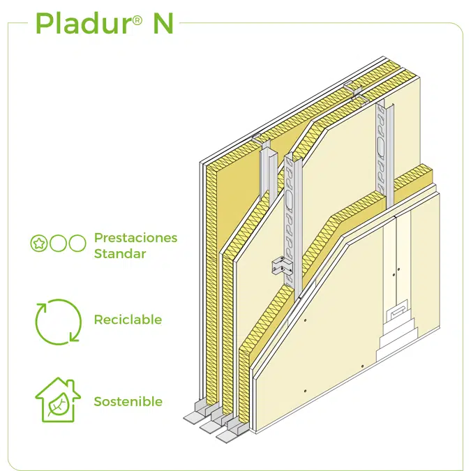 1.3.2 PARTITION WALLS BETWEEN HOUSES - Twin cavity partition with drywall assembly