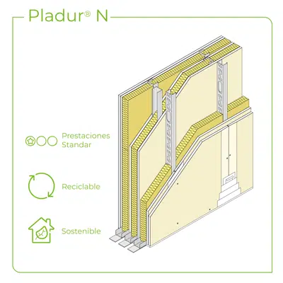 Image for 1.3.2 PARTITION WALLS BETWEEN HOUSES - Twin cavity partition with drywall assembly