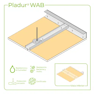 4.2.6 CEILINGS - WAB T-45 profiles single frame suspended için görüntü