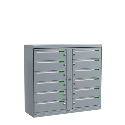 Image for Fastighetsbox Boxicon G3 Liggande 2x6 (postbox med 12 fack)