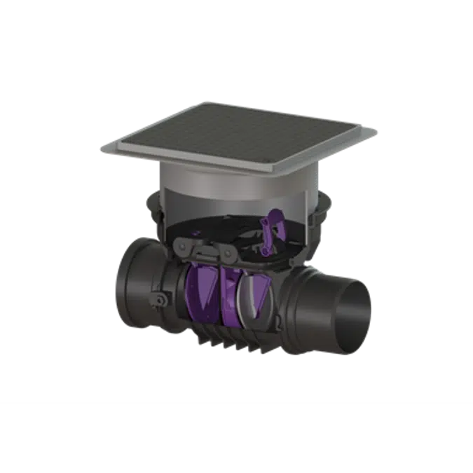 KESSEL twin flap backwater valve Staufix DN150, black, concrete slab, rat protect