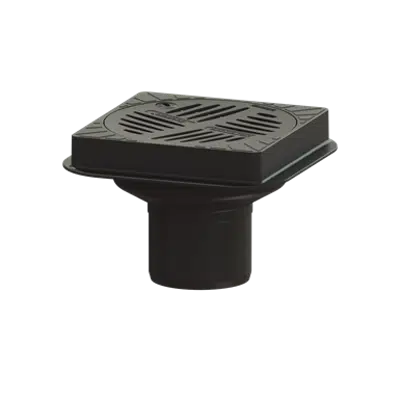 画像 KESSEL-Parking deck drain DN 125, square, Connection polymer pipe