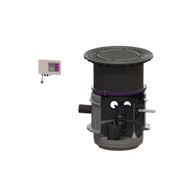 KESSEL-Pumping Stat. Aqualift S 824811B Ø600, 2 GTF600, SDS-Control, D1, cl.B