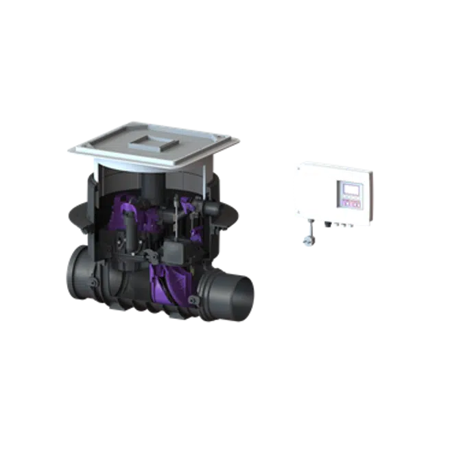 KESSEL-Backwater lifting station 21150X Ecolift, Ø160, black cover and drain