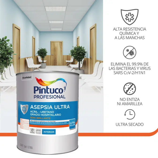 Urethane-acryl Asepsis Paint for interior use