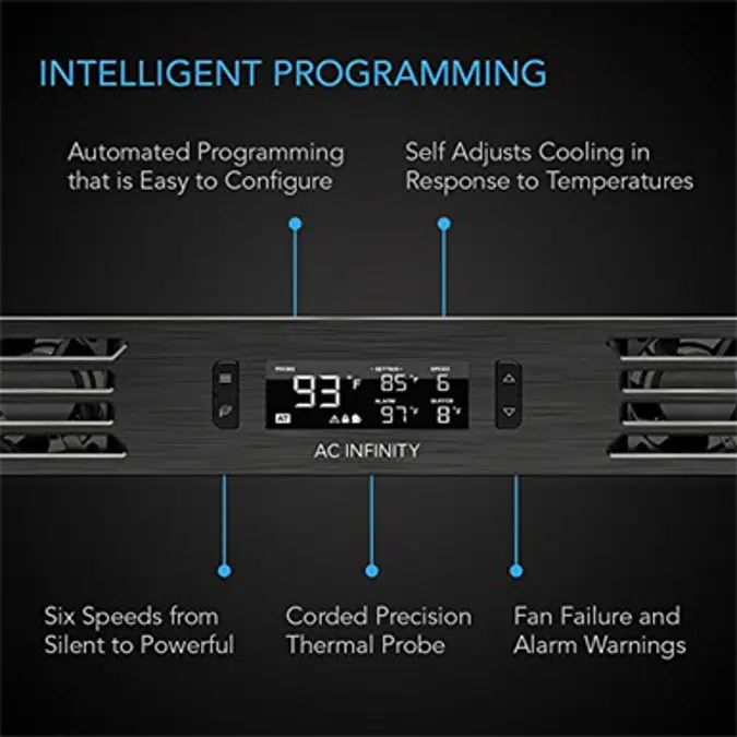 AC Infinity CLOUDPLATE T1-N, Rack Mount Fan Panel 1U, Intake Airflow, for cooling AV, Home Theater, Network 19” Racks