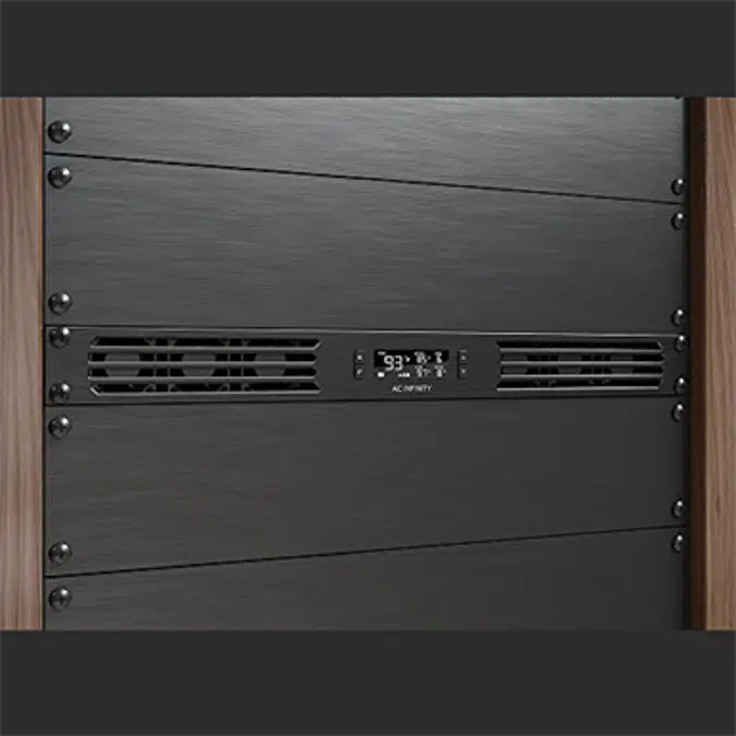 AC Infinity CLOUDPLATE T1-N, Rack Mount Fan Panel 1U, Intake Airflow, for cooling AV, Home Theater, Network 19” Racks