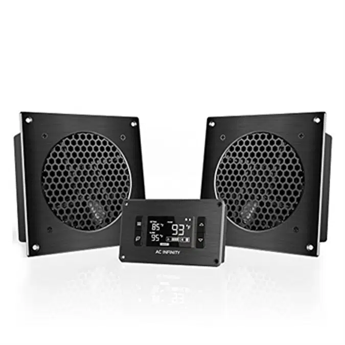 AC Infinity AIRPLATE T8 PRO, Quiet Cooling Dual-Fan System 6" with Thermostat Control, for Home Theater AV Cabinets