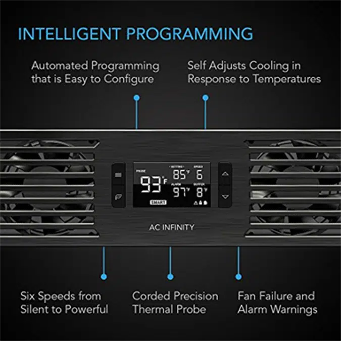 AC Infinity CLOUDPLATE T7-N, Rack Mount Fan Panel 2U, Intake Airflow, for cooling AV, Home Theater, Network 19” Racks