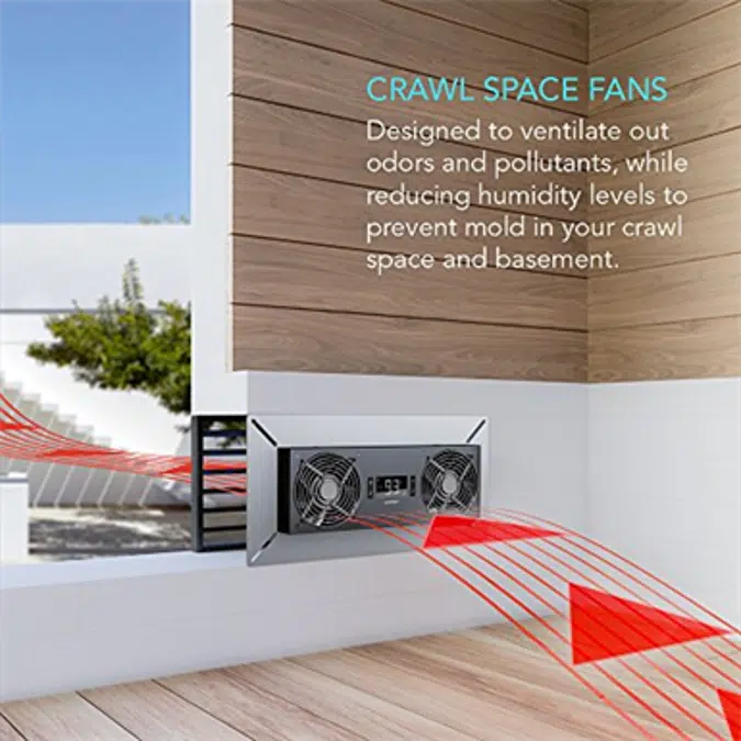 AC Infinity AIRTITAN T8, Crawlspace Basement Ventilator Fan, with Temperature and Dehumidistat Controller, IP-44 Rated, Exhaust