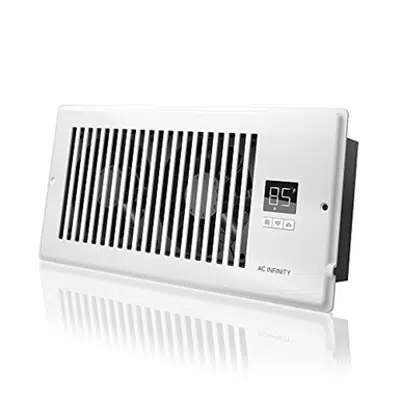 kép a termékről - AC Infinity AIRTAP T4, Quiet Register Booster Fan with Thermostat Control. Heating Cooling AC Vent. Fits 4” x 10” Register Holes.