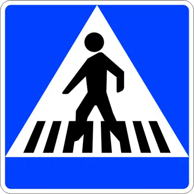 bilde for S13 Pedestrian crossing Road sign in Fibreglass reinforced polymer composite