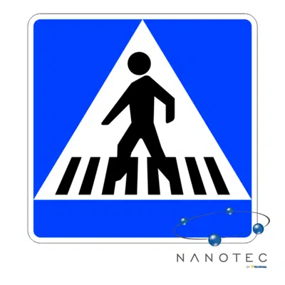 Imagem para S13 Pedestrian crossing Road sign in Fibreglass reinforced polymer composite (NANOTEC)}