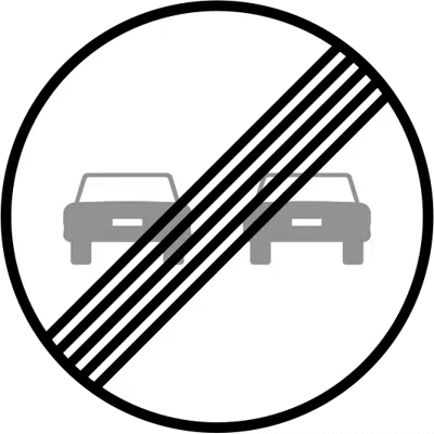 bilde for R-502 End of no-passing zone Road sign in Galvanized steel