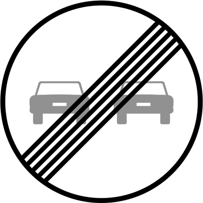 R-502 End of no-passing zone Road sign in Fibreglass reinforced polymer composite