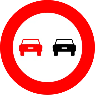 Image for R-305 No passing Road sign in Fibreglass reinforced polymer composite