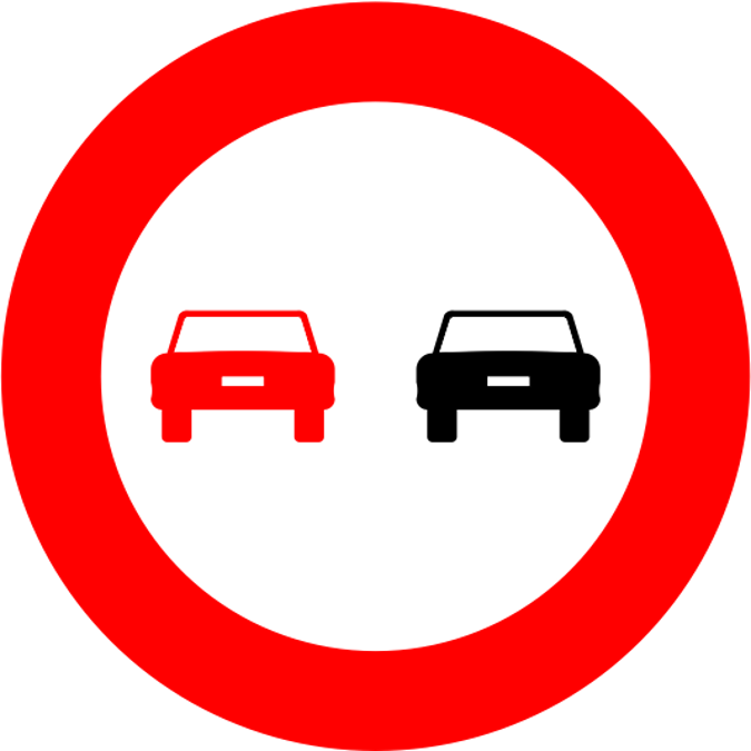 R-305 No passing Road sign in Fibreglass reinforced polymer composite