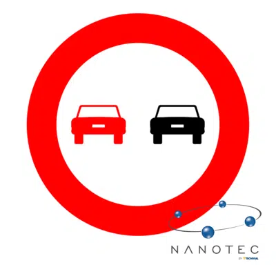Imagem para R-305 No passing Road sign in Fibreglass reinforced polymer composite (NANOTEC)}
