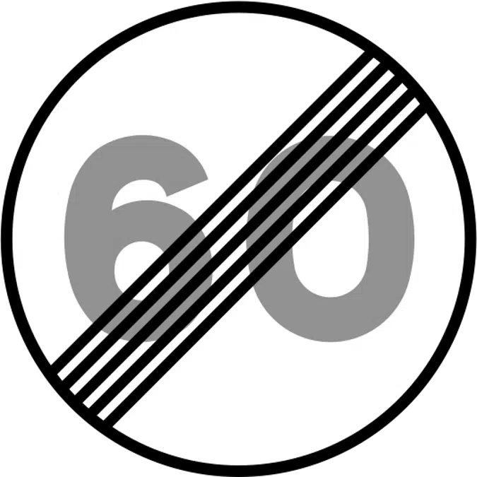 R-501 End of speed limit Road sign in Fibreglass reinforced polymer composite