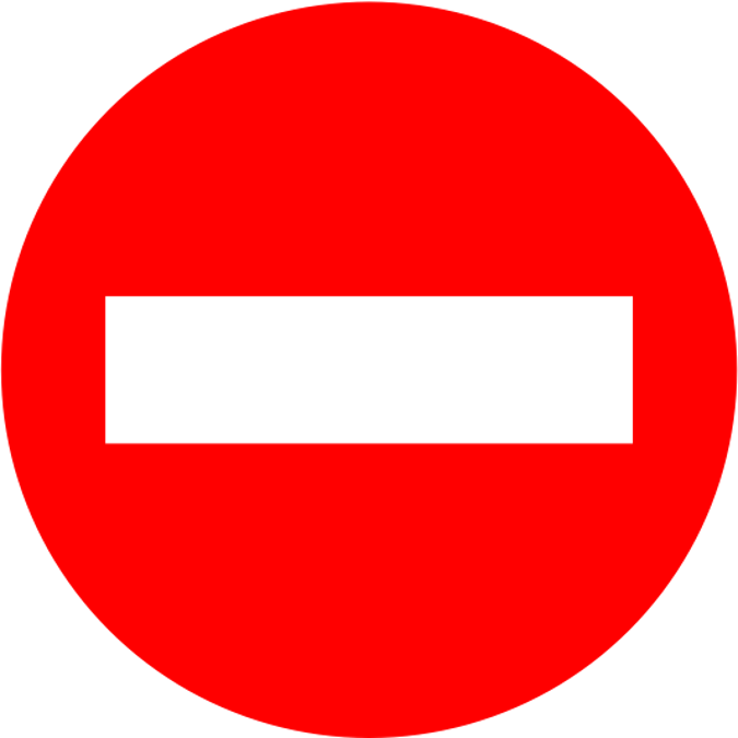 R-101 No entry Road sign in Galvanized steel