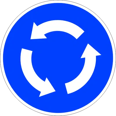 afbeelding voor R-402 Roundabout, mandatory direction of rotation Road sign in Galvanized steel