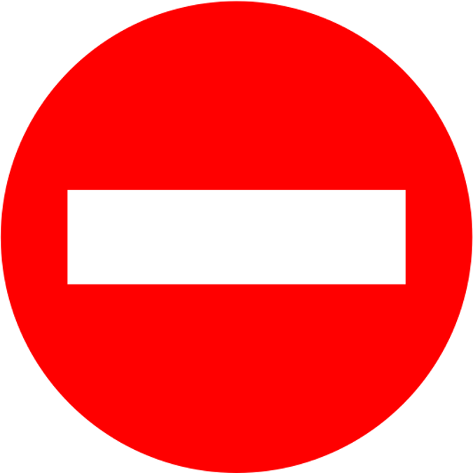 R-101 No entry Road sign in Fibreglass reinforced polymer composite