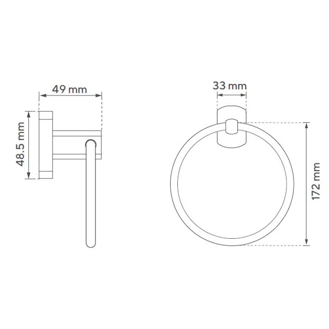 Portobello brass towel bar