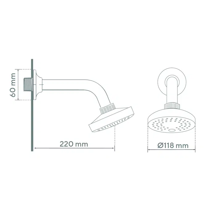 3 functions Calima showerhead