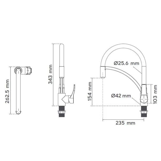 Dishwasher mixer Tirso Black