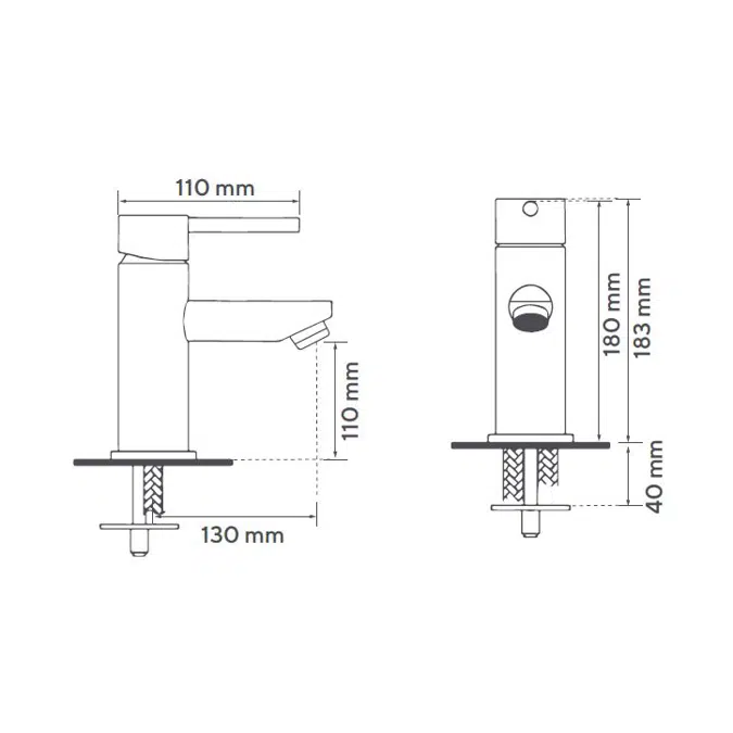 Vivaldi one lever handle short-height bathroom faucet