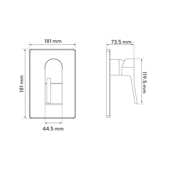 Voga one lever handle valve only trim