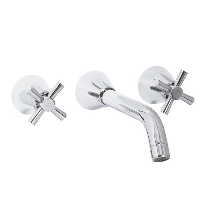 8” Portobello two handle wall-mount bathroom faucet