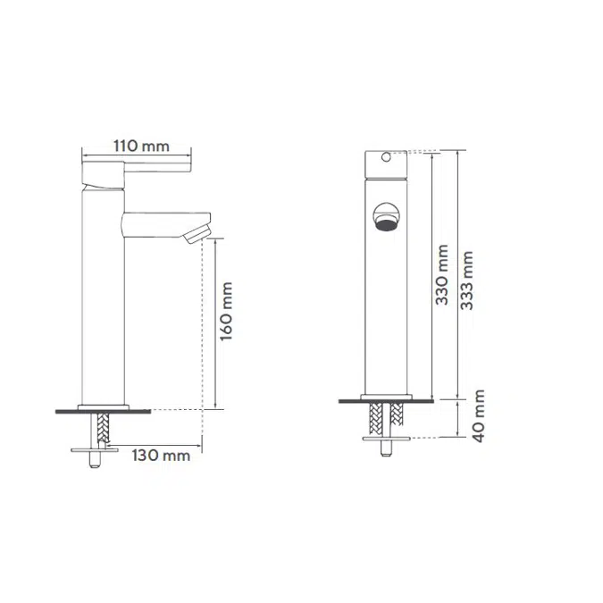 Vivaldi one lever handle high-height bathroom faucet