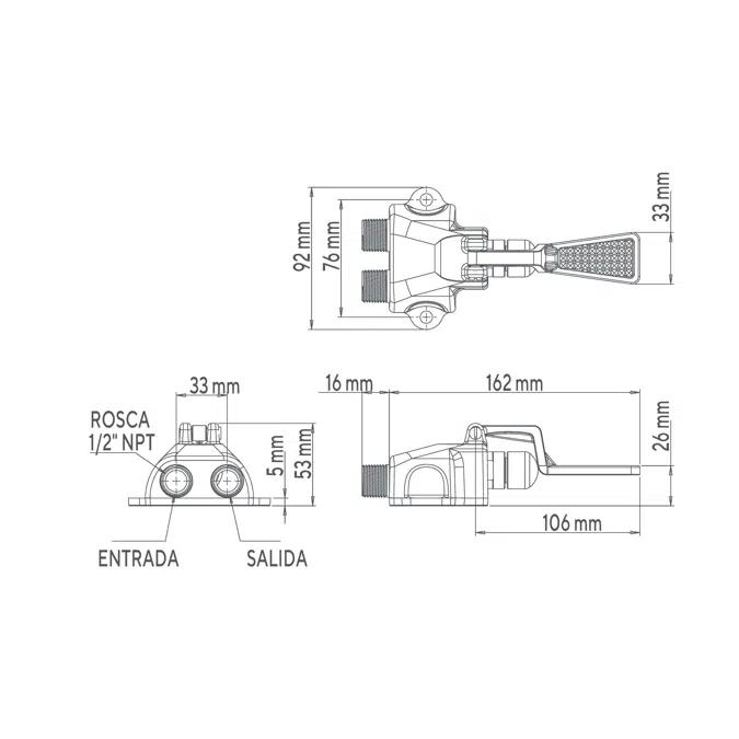 Válvula de pedal Lugano