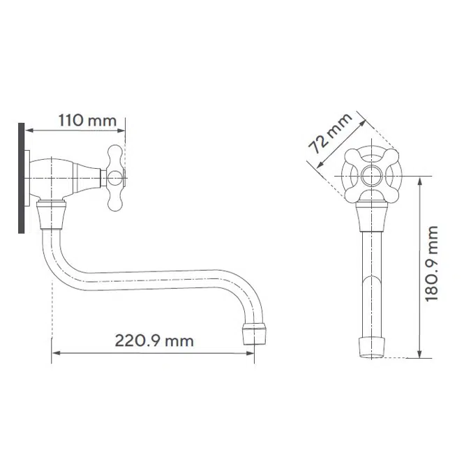 S Calima mobile wall faucet