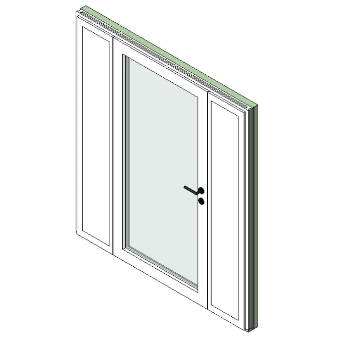 Entrance door glass with side panels MéO