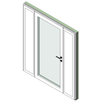entrance door glass with side panels méo
