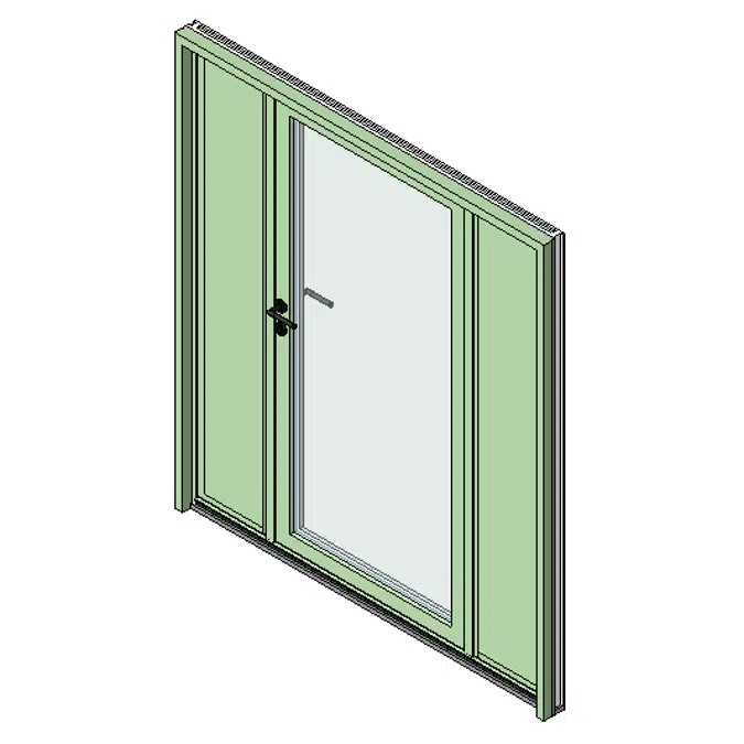 Entrance door glass with side panels MéO