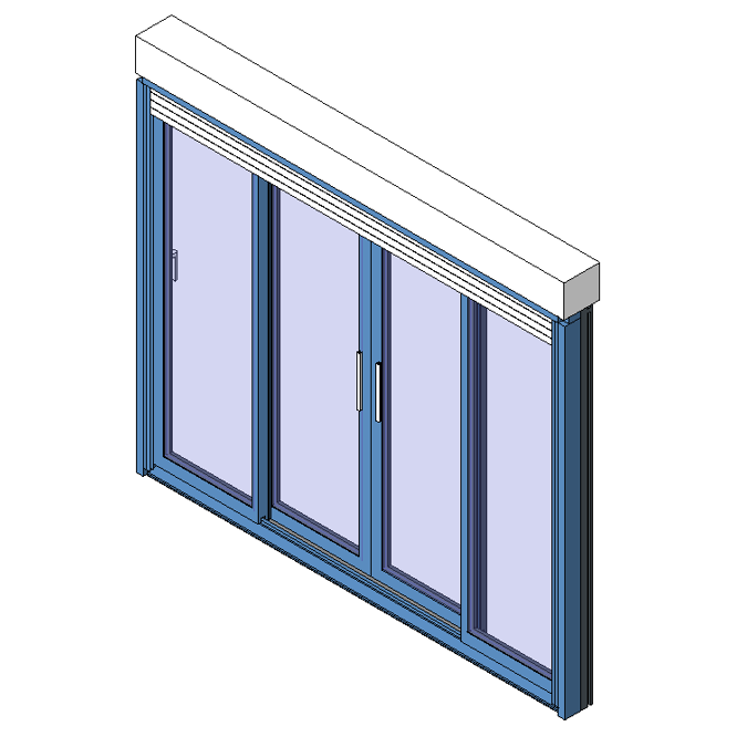 BIM objects - Free download! Sliding windows 2 rails 4 leaves | BIMobject